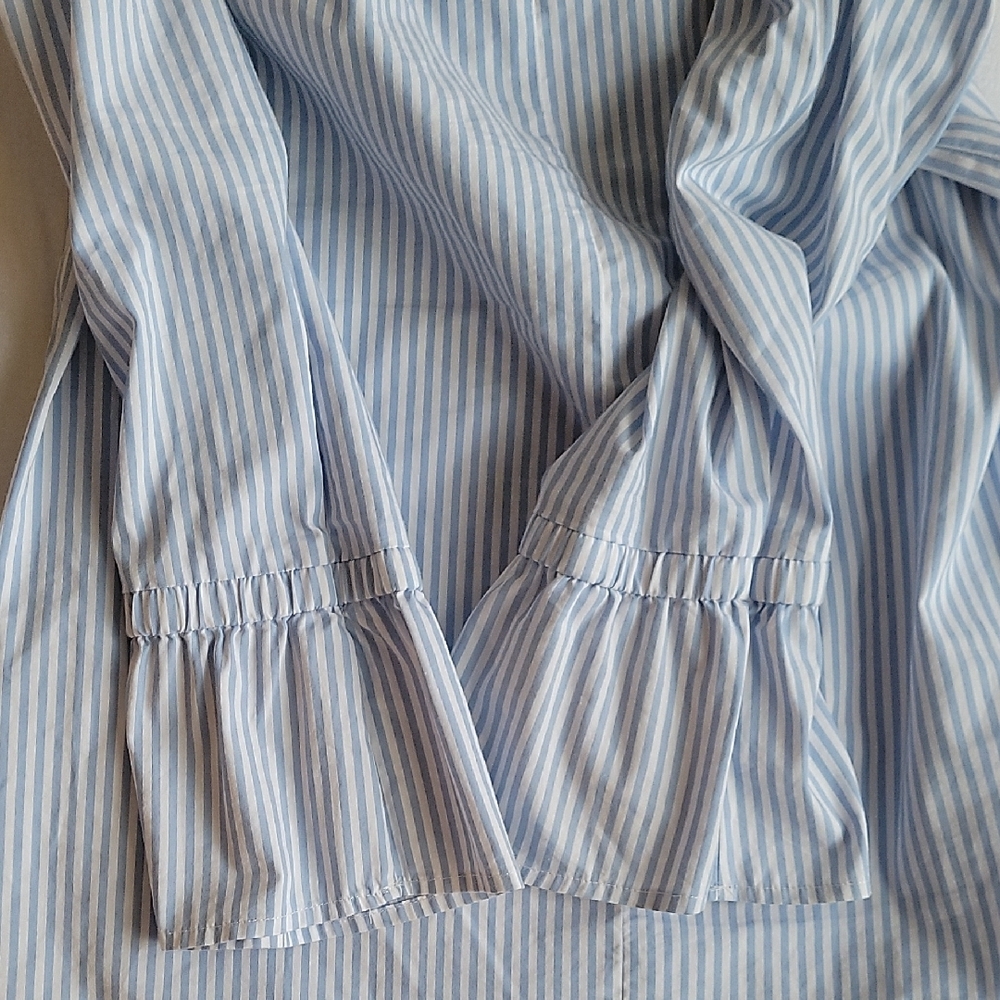 Abercrombie Kids Blue Striped Off-Shoulder Blouse Size 15/16 - Picture 5 of 5